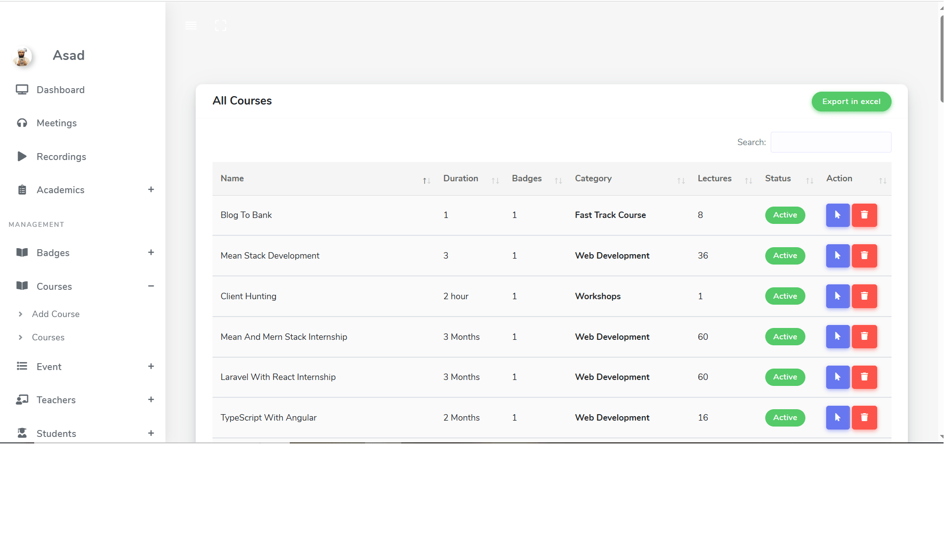 Admin Management Of LMS Webeducatorz